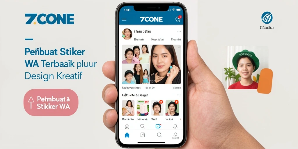 Antarmuka 7CONE untuk Pembuat Stiker WA yang intuitif dan menarik.