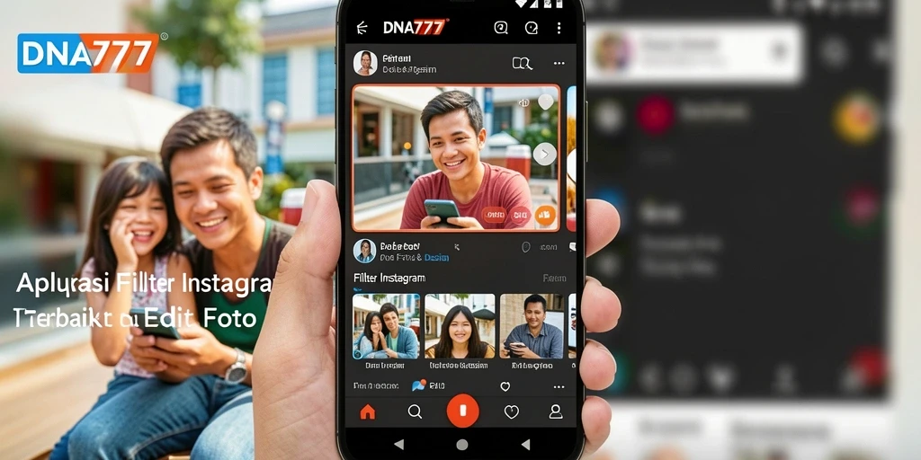 Antarmuka DNA777 yang intuitif untuk edit foto dan aplikasi filter.