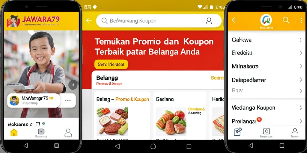 Tampilan antarmuka aplikasi JAWARA79 yang intuitif untuk Promo & Kupon.