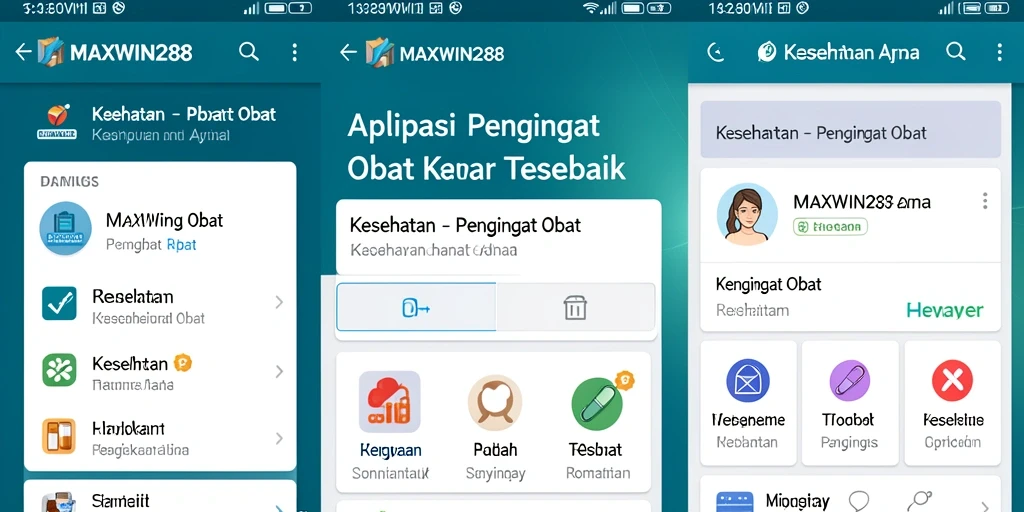 Antarmuka aplikasi MAXWIN288 untuk pengingat obat yang efisien.