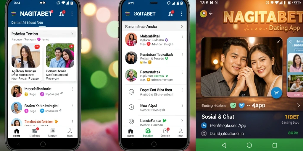 Antarmuka NAGITABET yang modern dan intuitif untuk kencan online.