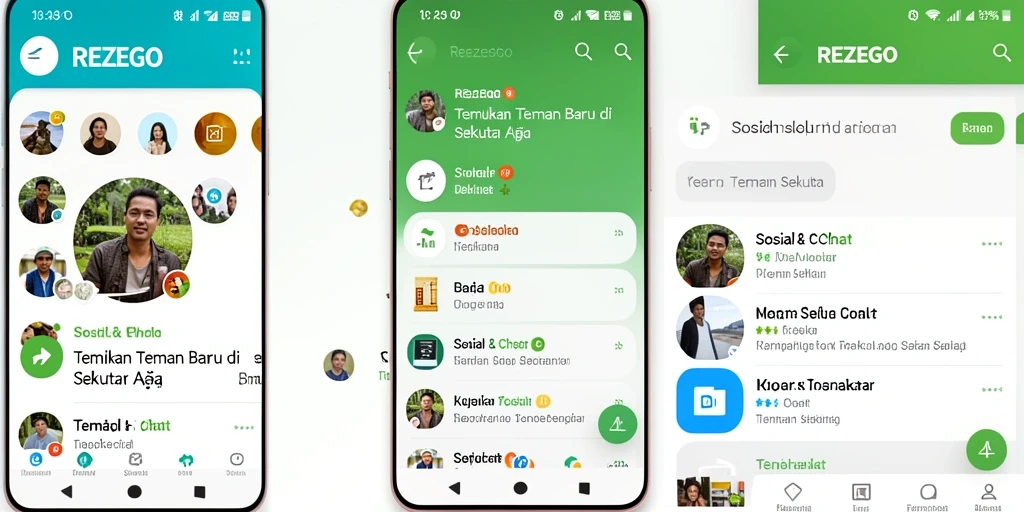 Tampilan antarmuka pengguna REZEGO yang menarik dan fungsional.