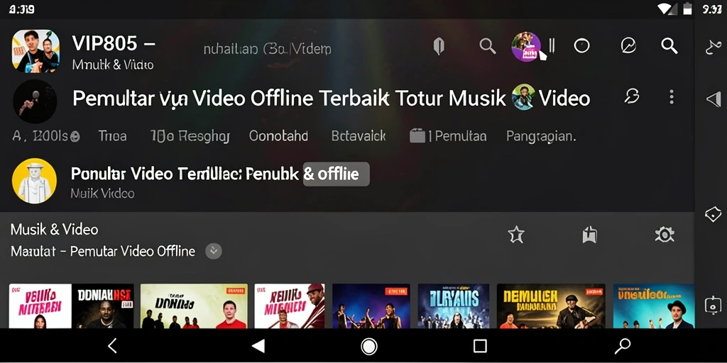 Antarmuka pengguna VIP805 menampilkan kontrol pemutar yang sederhana.